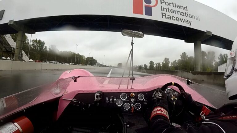 In-car video of the Pink Stamps Lotus 30 race in the rain. It was the only car to show for the start - so, of course, it won the race. This was at the September 6, 2016, SOVERN Columbia River Classic historic car races held at Portland International Raceway, Portland, OR, USA Car Owner: Richard Keyes Driver: Tom Hendrickson Video © 2016 Kirk D. Keyes
