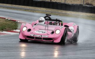 Video – Pink Stamps Lotus 30 Racing in the Rain